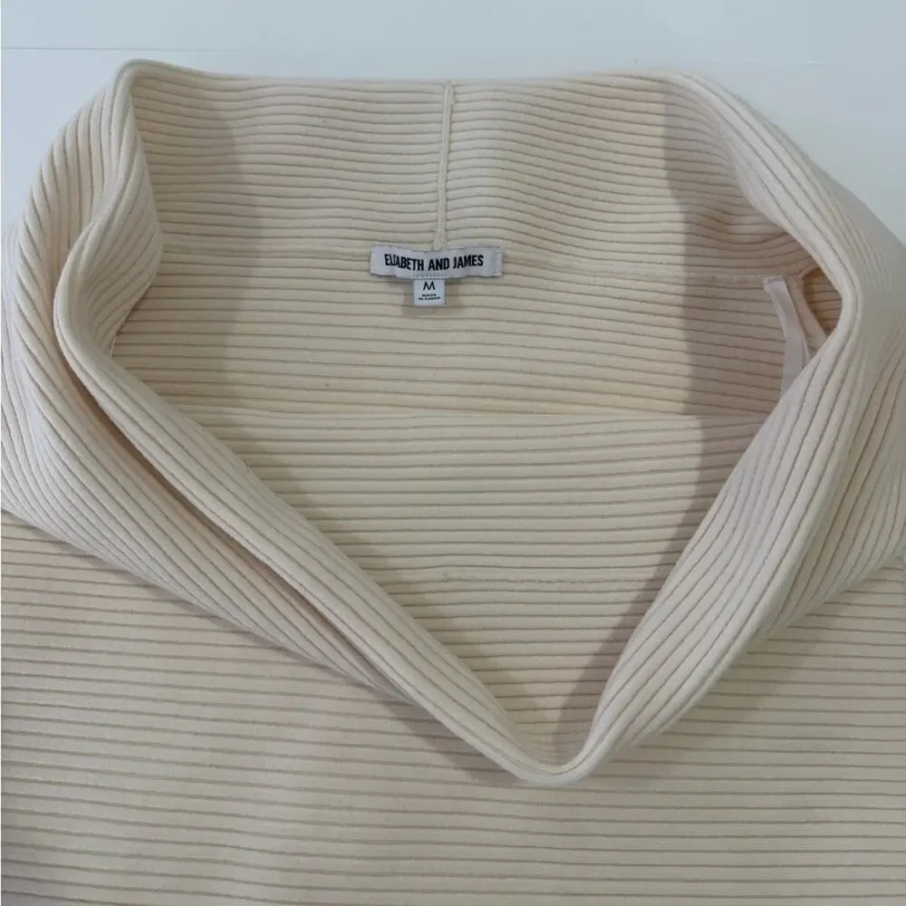 Elizabeth & James Off Shoulder Wool Blend Ribbed Sweater‎ Medium